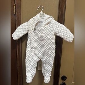 Absorba white 12-18 month USA French 75 Quilted Baby Bear lined Coat worn once